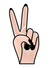 peace and love with fingers vector illustration design