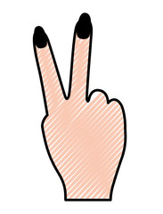 Obraz premium peace and love with fingers vector illustration design