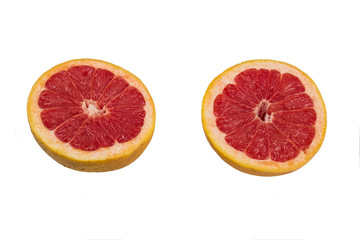 Juicy red grapefruit isolation

