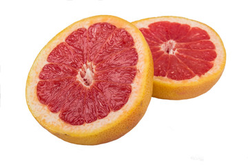 Juicy red grapefruit isolation
