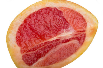 Juicy red grapefruit isolation
