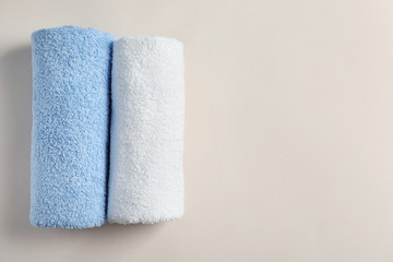 Clean towels on light background