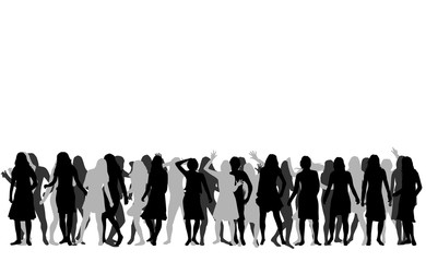 Naklejka premium Dancing people silhouettes.