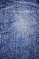 Closeup shot of Blue Jeans texture. Denim background clothing