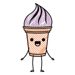 delicious ice cream kawaii character vector illustration design