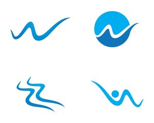Water Wave symbol and icon Logo Template