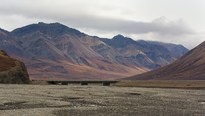 Bridge across river in Denali National Park