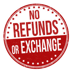 No refunds or exchange grunge rubber stamp
