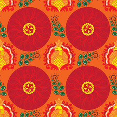 Seamless pattern with decorate symbols. Vector illustration.