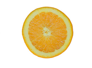 piece of orange isolated on white background