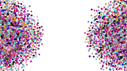 Beads background. Fashion accessory. Handmade craft. Glass beads top view. Sequins. Heap of gems. Rhinestones wallpaper. Realistic illustration. 3d rendering. Jewelry making.