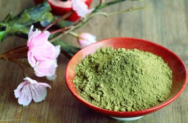 Obraz na płótnie Canvas Matcha green tea powder