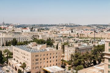 Fototapeta na wymiar Jerusalem Cityscape with Old City in Background
