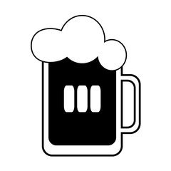 Vector beer with foam in a mug. Every piece isolated.