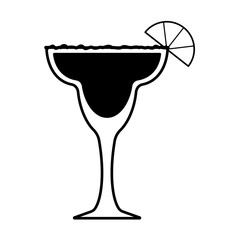 Vector margarita icon with salt and lemon. Every piece isolated.