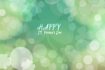 st. patrick's day abstract green bokeh background for design