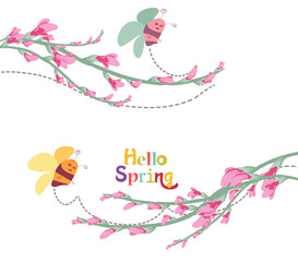 decoration branches with flowers, springtime