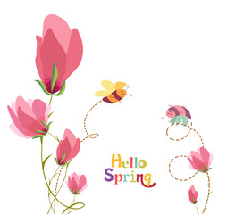 decoration branches with flowers, springtime
