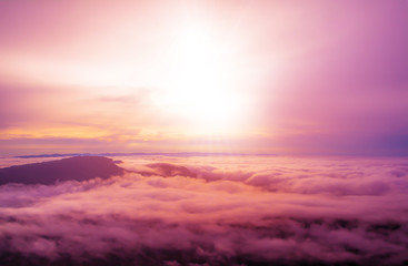 morning sunrise at mountain nature wallpaper  background