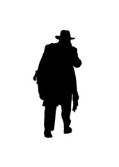 Senior Man Walking Graphic Silhouette