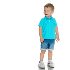 Handsome little boy in full growth