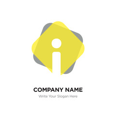 Abstract letter i logo design template. white vector icon on yellow & dark background.