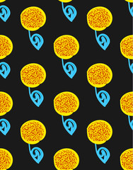 Floral seamless pattern. Hand drawn creative flowers. Colorful artistic background with blossom. Abstract herb. It can be used for wallpaper, textiles, wrapping, card. Vector illustration, eps10