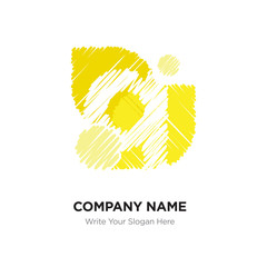 A Letter Logo with Vintage Grunge Cut Design. Destroyed Drawing Elegant Letter Icon Vector, Abstract Alphabet logotype on yellow background.