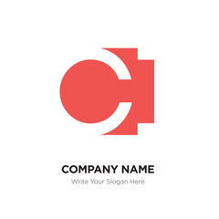 Abstract letter CI IC logo design template, Red Alphabet initial letters company name concept. Flat thin line segments connected to each other