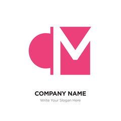 Abstract letter CM MC logo design template, Pink Alphabet initial letters company name concept. Flat thin line segments connected to each other