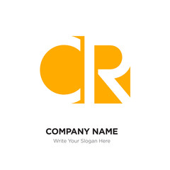 Abstract letter CR RC logo design template, Yellow Alphabet initial letters company name concept. Flat thin line segments connected to each other