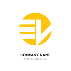 Abstract letter EW WE logo design template, yellow Alphabet initial letters company name concept. Flat thin line segments connected to each other