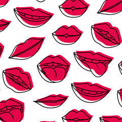 sensuality lips pattern background vector illustration design