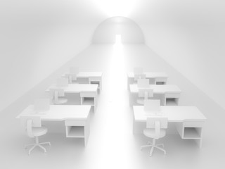 Laptop on table Minimal and business concept