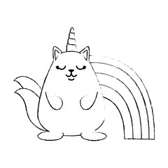 cute fantasy hamster with rainbow vector illustration design