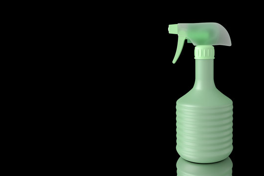 Spraying liquid isolated green color