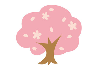 Fototapeta premium 桜の木のイラスト