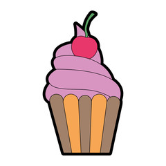 delicious cupcake isolated icon vector illustration design