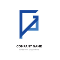 Fototapeta premium Abstract letter GP,PG logo design template, blUE Alphabet initial letters company name concept. Flat thin line segments connected to each other