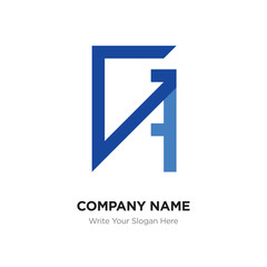 Abstract letter GB,BG logo design template, blUE Alphabet initial letters company name concept. Flat thin line segments connected to each other