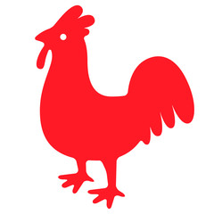 Cartoon Rooster chicken farm retro