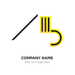 Abstract letter BK,KB logo design template, Black Alphabet initial letters company name concept. Flat thin line segments connected to each other