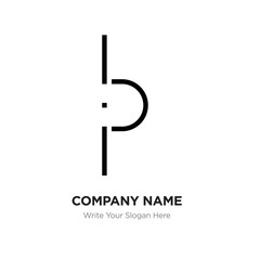 Abstract letter BP,PB logo design template, Black Alphabet initial letters company name concept. Flat thin line segments connected to each other