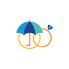 Umbrella Wedding Logo Icon Design