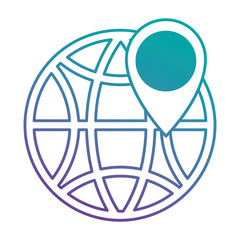 sphere planet with pin pointer vector illustration design