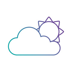 cloud with sun silhouette isolated icon vector illustration design