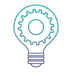 bulb light idea with gears vector illustration design