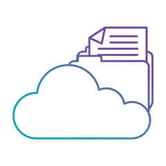 cloud computing with file folder vector illustration design