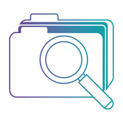 file folder with magnifying glass vector illustration design
