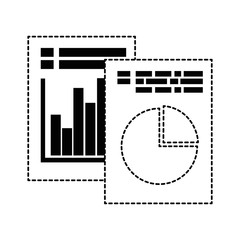 documents with statistics infographic vector illustration design